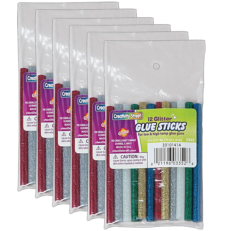 Creativity Street Glitter Glue Sticks, Assorted, 12/Pack, 6 Pack/Bundle (PACAC3352-6) image 1
