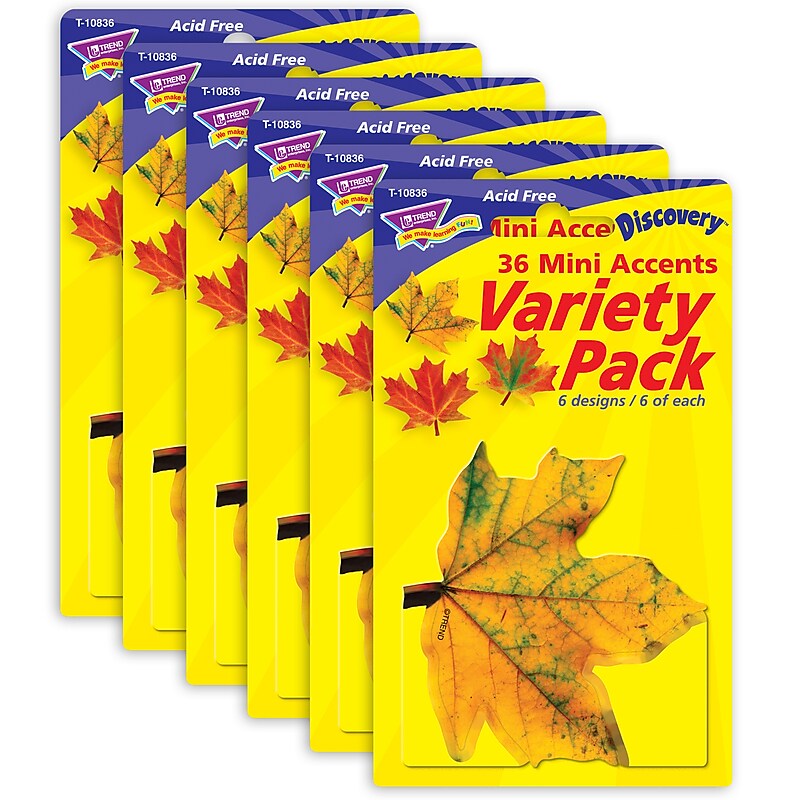 Trend Enterprises Maple Leaves Mini Accents Variety Pack, 36/Pack, 6 Packs (T-10836-6) image 1