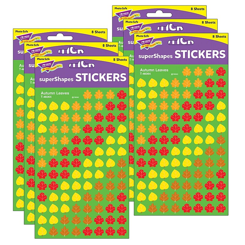 TREND Autumn Leaves superShapes Stickers, 800 Per Pack, 6 Packs (T-46064-6) image 1