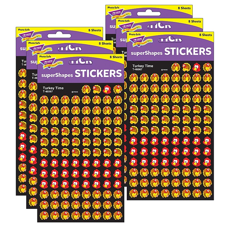TREND Turkey Time superShapes Stickers, 800 Per Pack, 6 Packs (T-46067-6) image 1