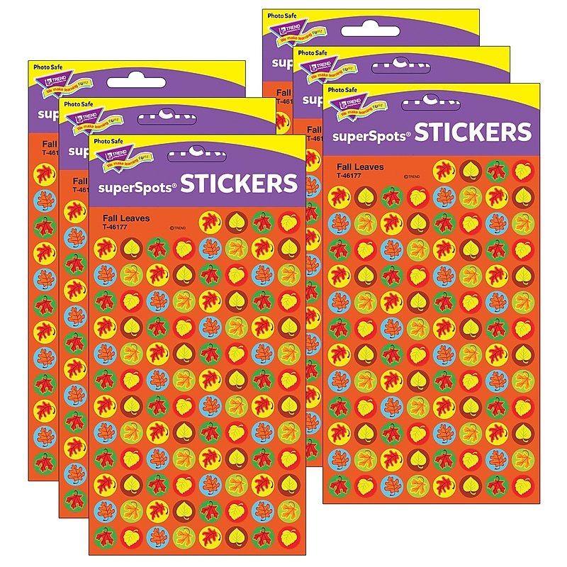 TREND Fall Leaves superSpots Stickers, 800 Per Pack, 6 Packs (T-46177-6) image 1
