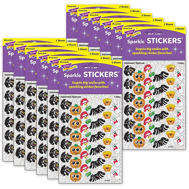 TREND Halloween Sparkles Sparkle Stickers, 72 Per Pack, 12 Packs (T-63009-12) image 1