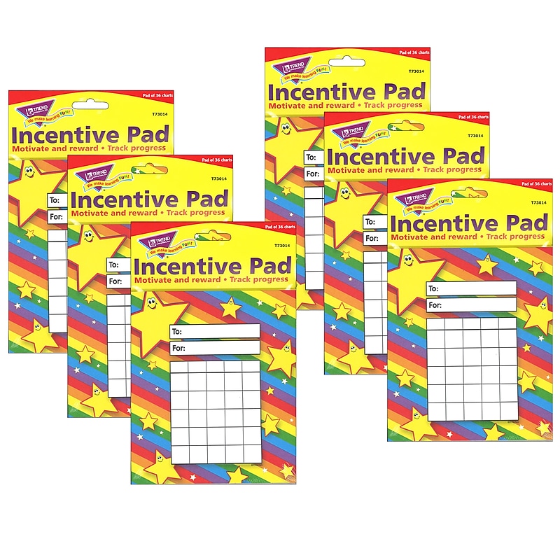 TREND Stars Incentive Pad, 36 Sheets Per Pad, Pack of 6 (T-73014-6) image 1
