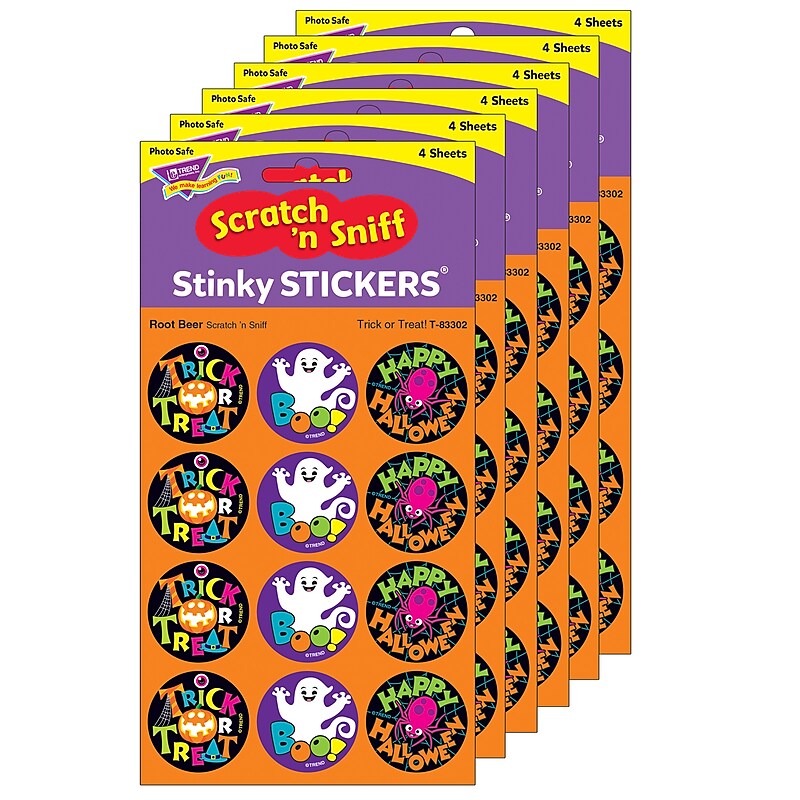 TREND Trick or Treat!/Root Beer Stinky Stickers, 48/Pack, 6 Packs (T-83302-6) image 1
