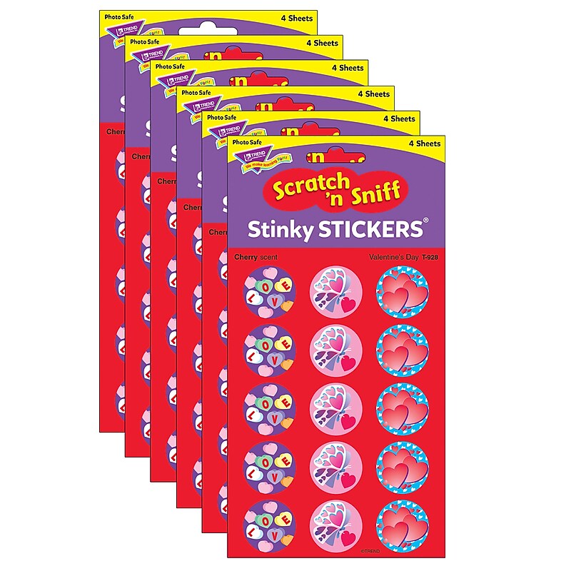 TREND Valentine's Day/Cherry Stinky Stickers, 60 Per Pack, 6 Packs (T-928-6) image 1