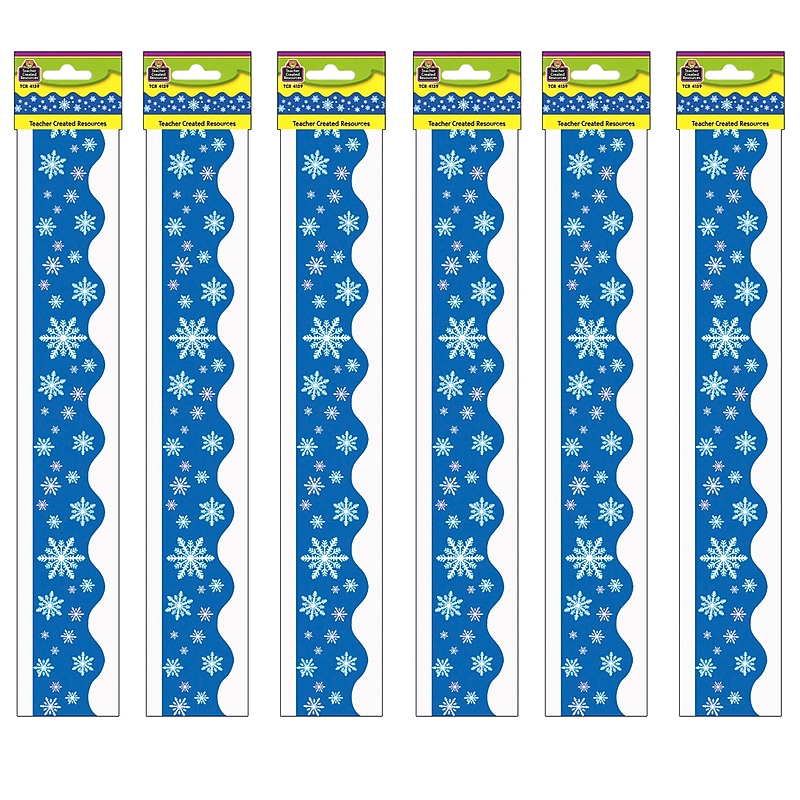 Teacher Created Resources Snowflakes Border Trim, 35 Feet Per Pack, 6 Packs (TCR4139-6) image 1