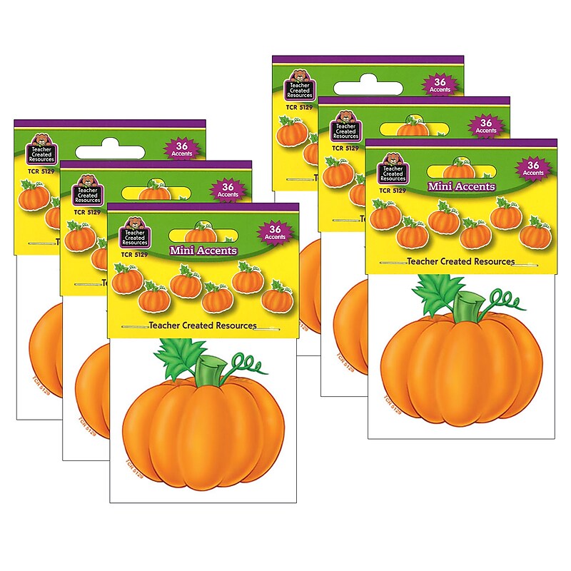Teacher Created Resources Pumpkins Mini Accents, 36/Pack, 6 Packs (TCR5129-6) image 1