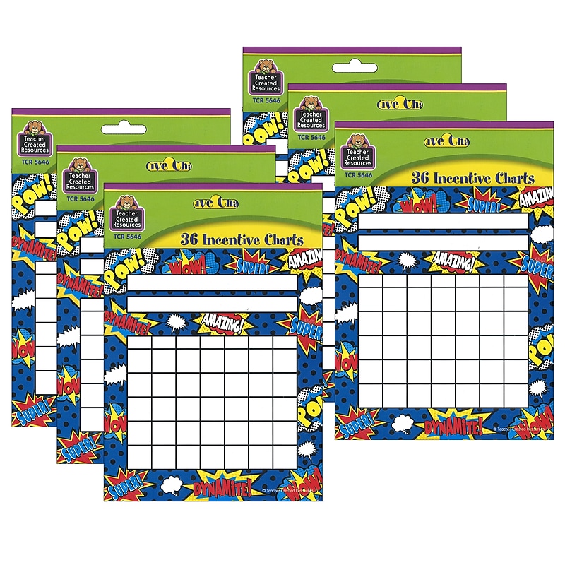 Teacher Created Resources Superhero Incentive Chart, 36/Pack, 6 Packs (TCR5646-6) image 1