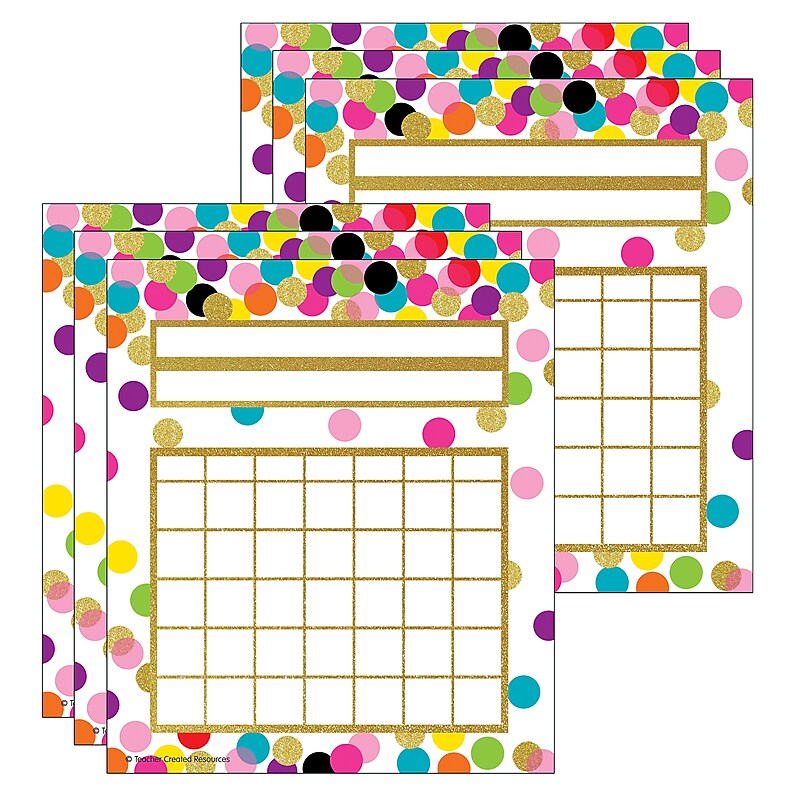 Teacher Created Resources Confetti Incentive Charts, 36/Pack, 6 Packs (TCR5887-6) image 1