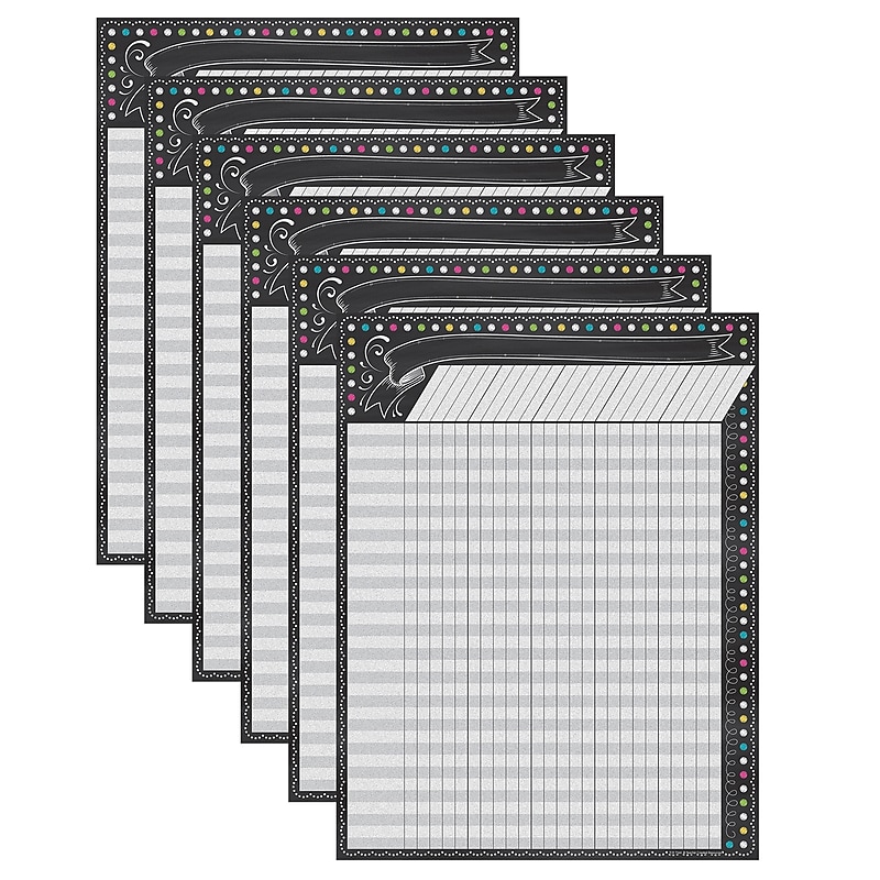 Teacher Created Resources Chalkboard Brights Incentive Chart, Pack of 6 (TCR7564-6) image 1
