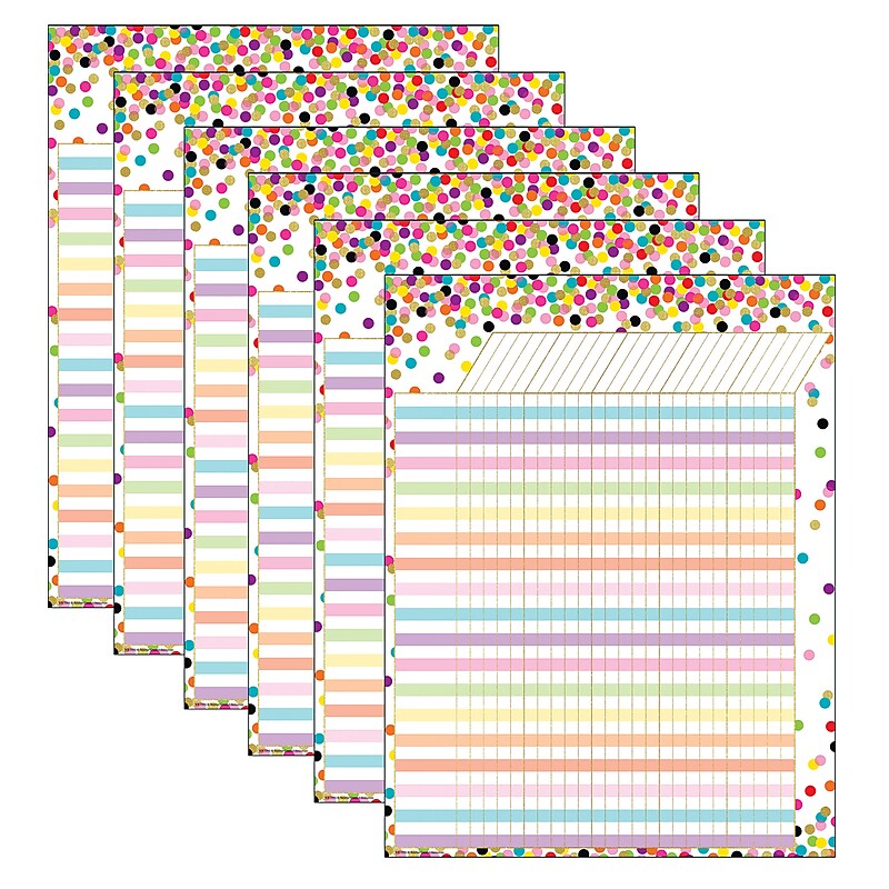 Teacher Created Resources Confetti Incentive Chart, Pack of 6 (TCR7595-6) image 1