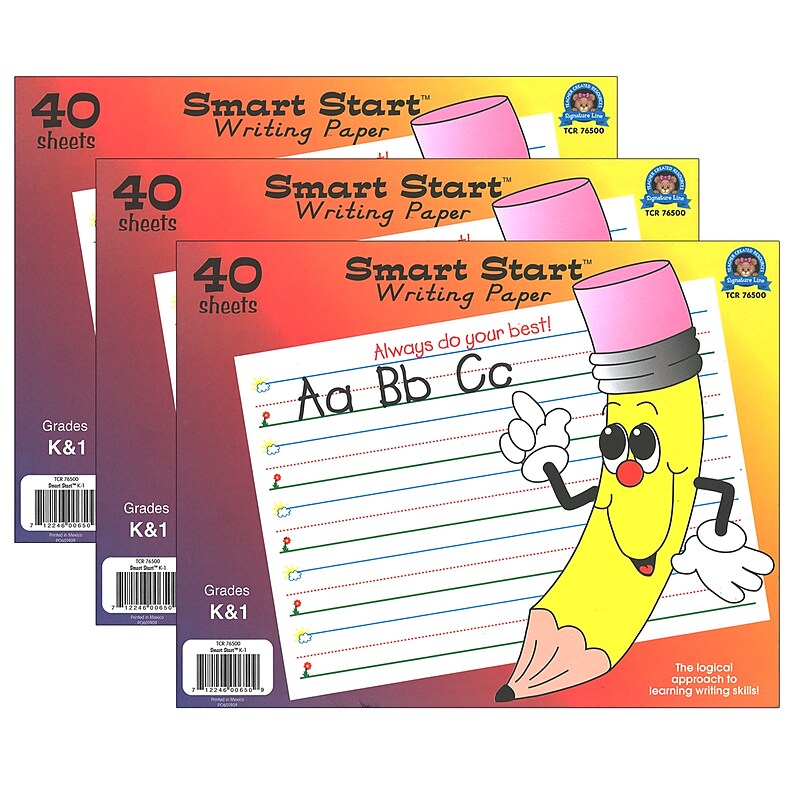 Teacher Created Resources Smart Start K-1 Writing Paper, 40 Sheet/Pack, Pack of 3 (TCR76500-3) image 1