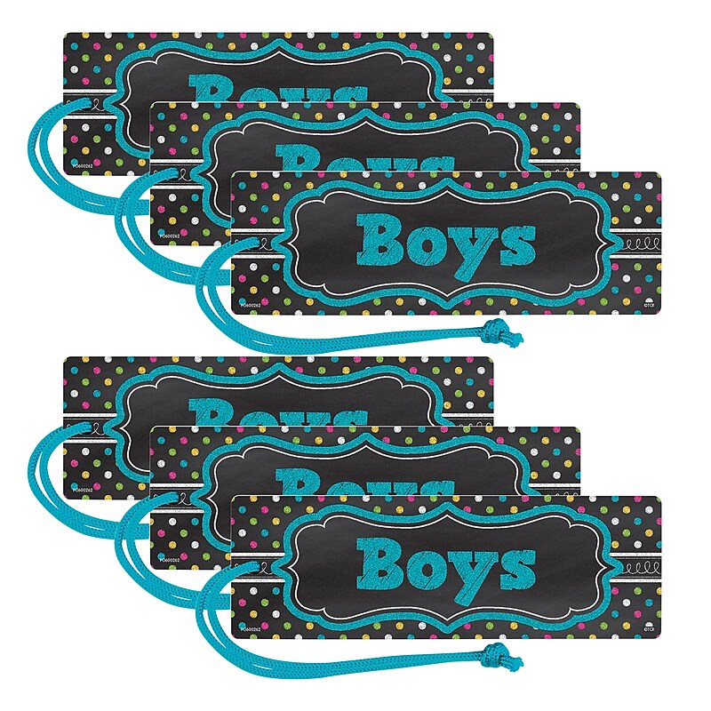 Teacher Created Resources Chalkboard Brights Magnetic Boys Pass, Pack of 6 (TCR77278-6) image 1
