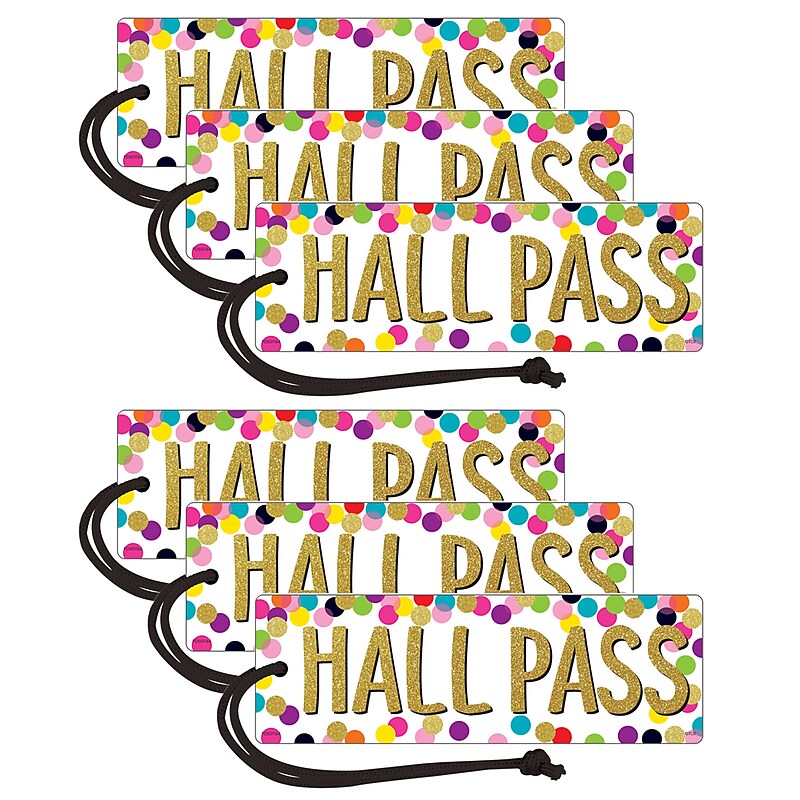 Teacher Created Resources Confetti Magnetic Hall Pass, Pack of 6 (TCR77394-6) image 1