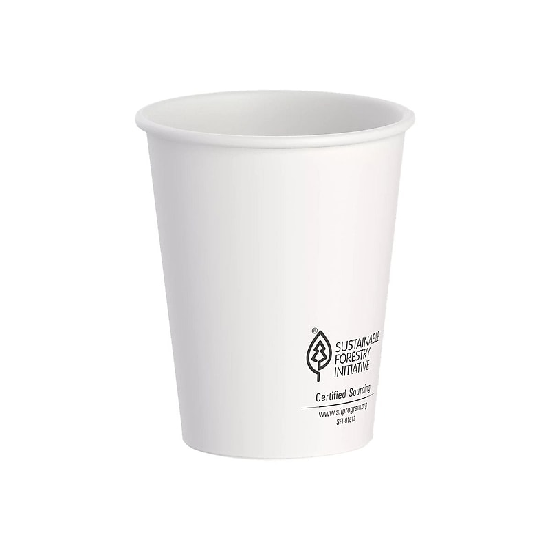 Dart ThermoGuard Paper Hot Cup, 8 Oz., White, 1000/Carton (DWTG8W-1000) image 1