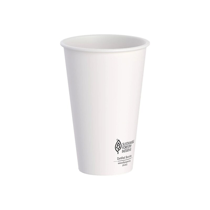 Dart ThermoGuard Paper Hot Cup, 16 Oz., White, 30 Cups/Pack (DWTG16W-30) image 1