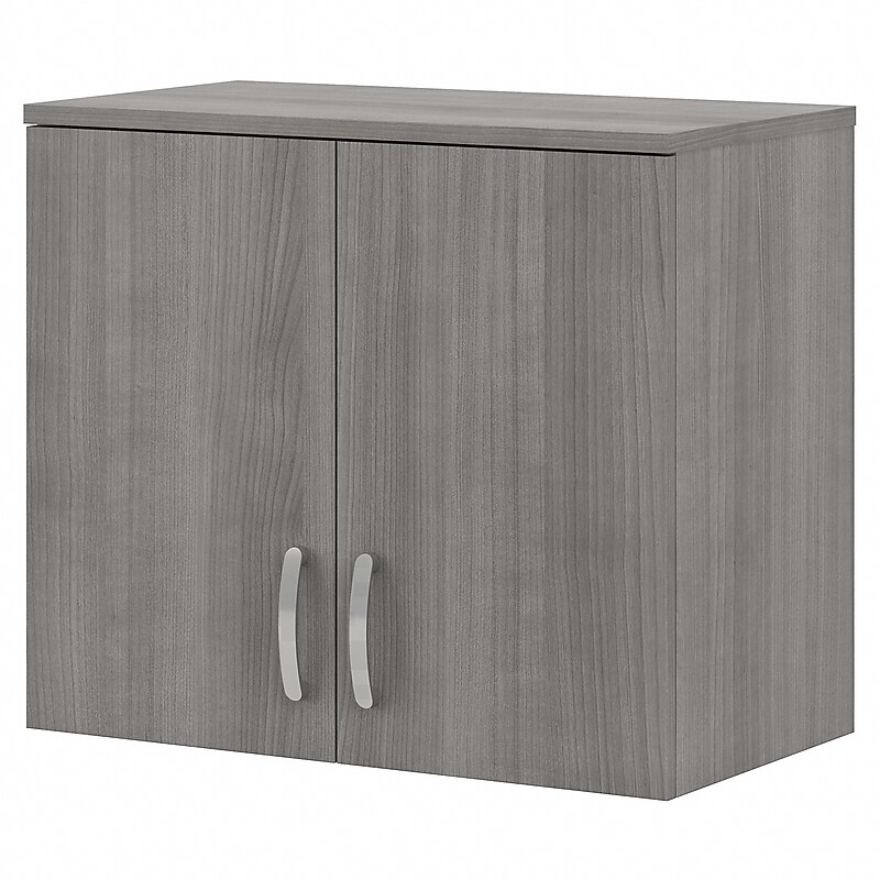 Bush Business Furniture Universal 24" Wall Cabinet with Doors and 2 Shelves, Platinum Gray (UNS428PG) image 1