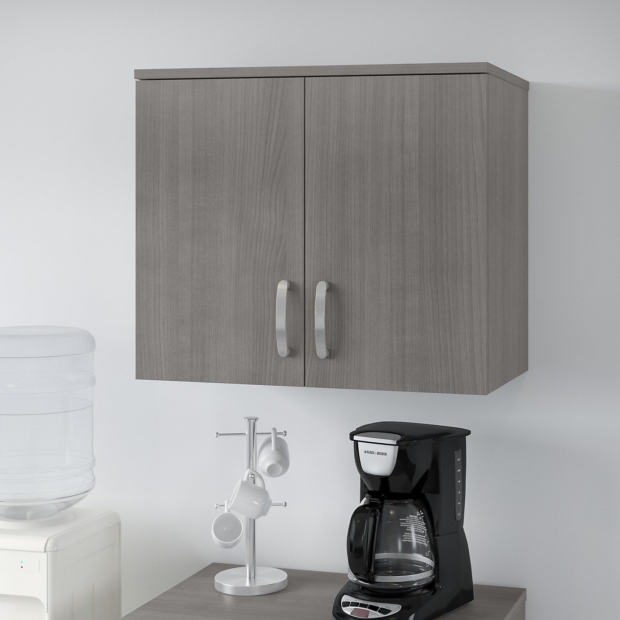 Bush Business Furniture Universal 24″ Wall Cabinet with Doors and 2 Shelves, Platinum Gray (UNS428PG) Sansujyuku sansujyuku.com