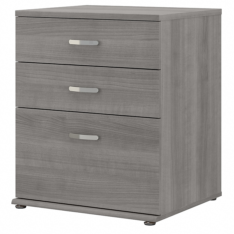 Bush Business Furniture Universal 34" Floor Storage Cabinet with Drawers, Platinum Gray (UNS328PG) image 1