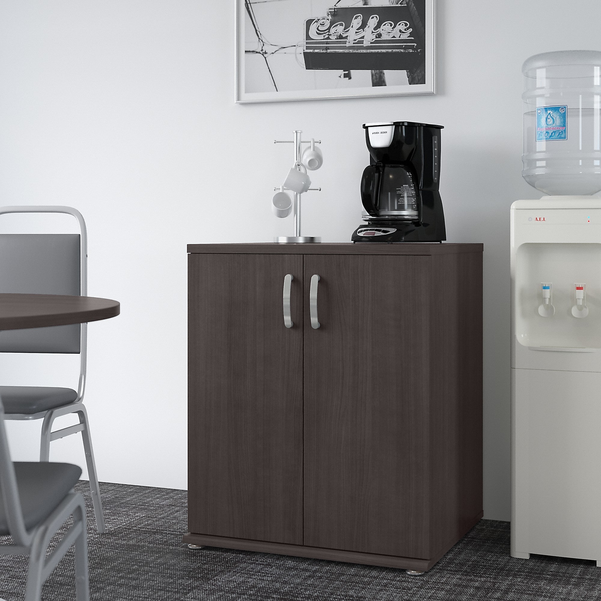 Bush Business Furniture Universal 34″ Floor Storage Cabinet with 2 Shelves, Storm Gray (UNS128SG) Sansujyuku sansujyuku.com