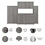 Bush Business Furniture Universal 62" 6-Piece Modular Storage Set with 14 Shelves, Platinum Gray (UNS002PG)~#|#~sp150858578_sc7