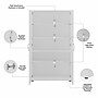 Bush Business Furniture Universal 62" Tall Storage Cabinet with Doors and 5 Shelves, White (UNS136WHK)~#|#~sp150858594_sc7
