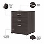 Bush Business Furniture Universal 34" Floor Storage Cabinet with 3 Drawers, Storm Gray (UNS328SG)~#|#~sp150858623_sc7