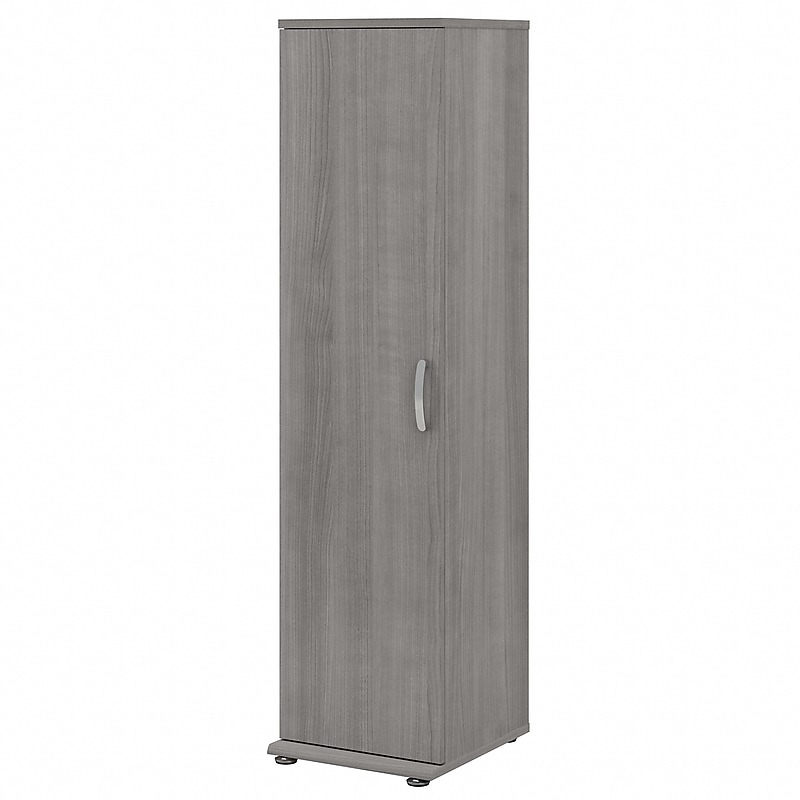 Bush Business Furniture Universal 62" Tall Narrow Storage Cabinet with Door and 3 Shelves, Platinum Gray (UNS116PG) image 1