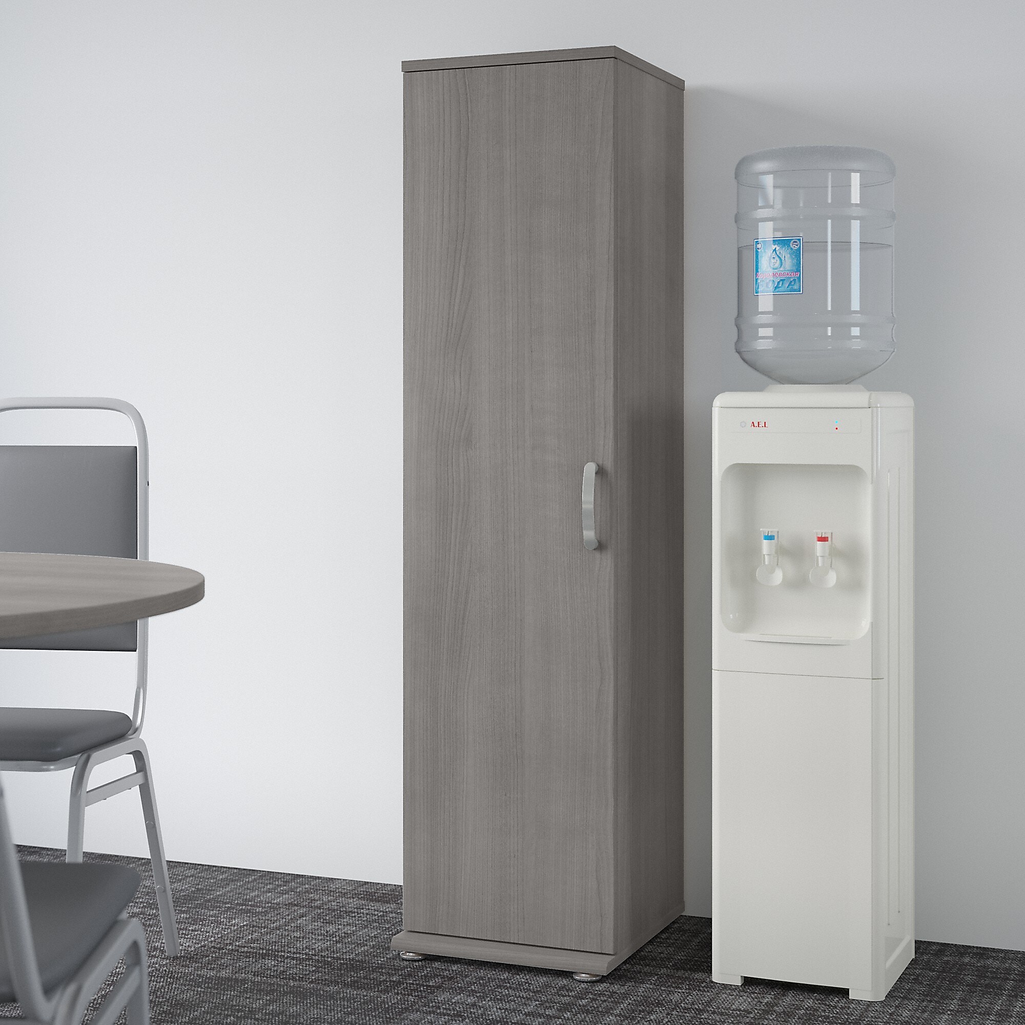 Bush Business Furniture Universal 62″ Tall Narrow Storage Cabinet with Door and 3 Shelves, Platinum Gray (UNS116PG) Sansujyuku sansujyuku.com