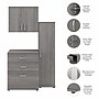 Bush Business Furniture Universal 62"W 3-Piece Modular Storage Set with 5 Shelves, Platinum Gray (UNS005PG)~#|#~sp150858640_sc7