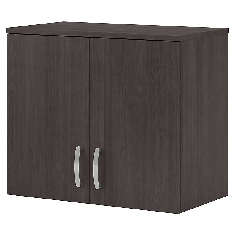 Bush Business Furniture Universal 24" Wall Cabinet with Doors and 2 Shelves, Storm Gray (UNS428SG) image 1