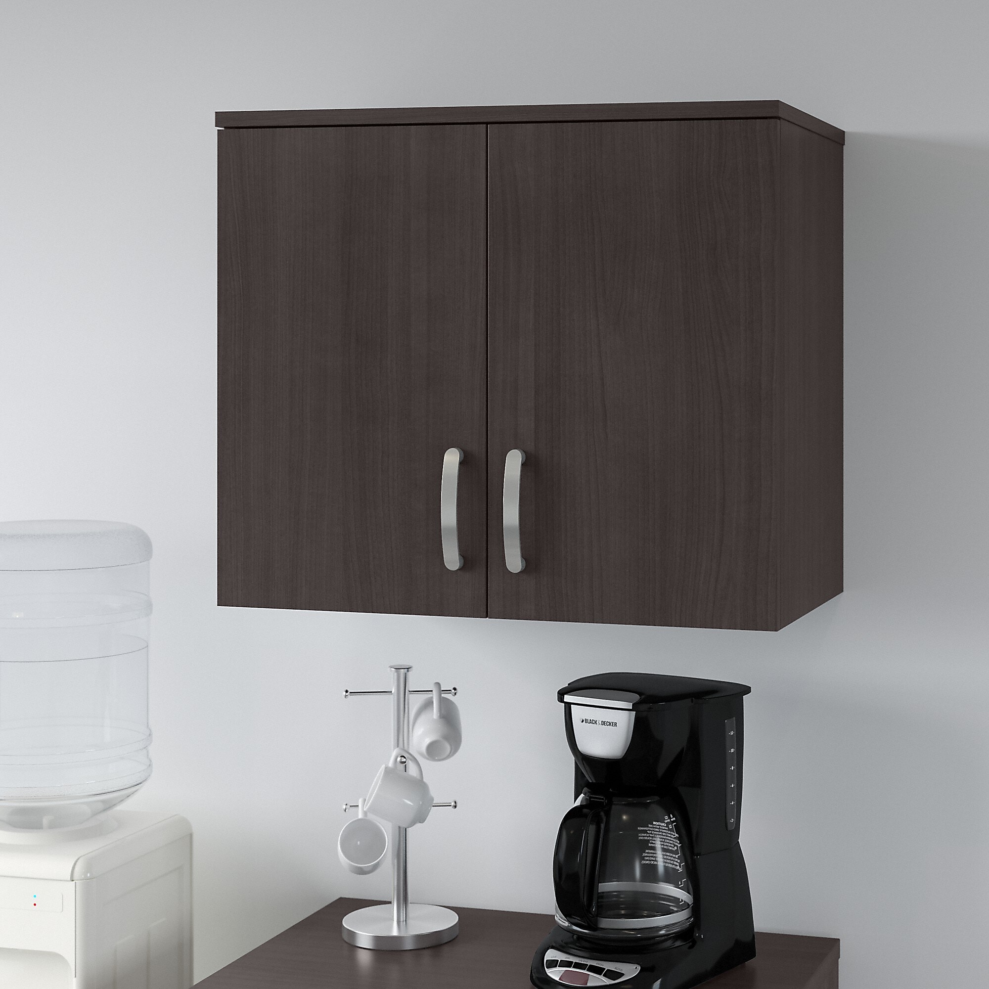 Bush Business Furniture Universal 24″ Wall Cabinet with Doors and 2 Shelves, Storm Gray (UNS428SG) Sansujyuku sansujyuku.com