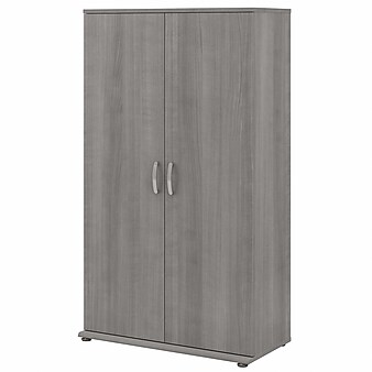Bush Business Furniture Universal 62" Tall Storage Cabinet with Doors and 5 Shelves, Platinum Gray (UNS136PGK)