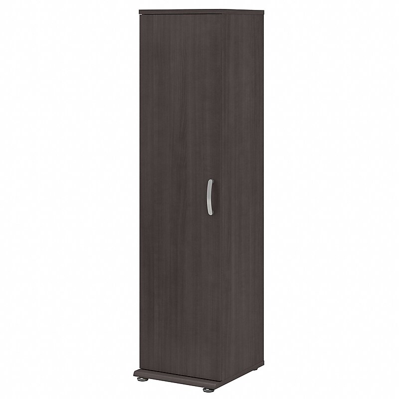 Bush Business Furniture Universal 62" Tall Narrow Storage Cabinet with Door and 3 Shelves, Storm Gray (UNS116SG) image 1