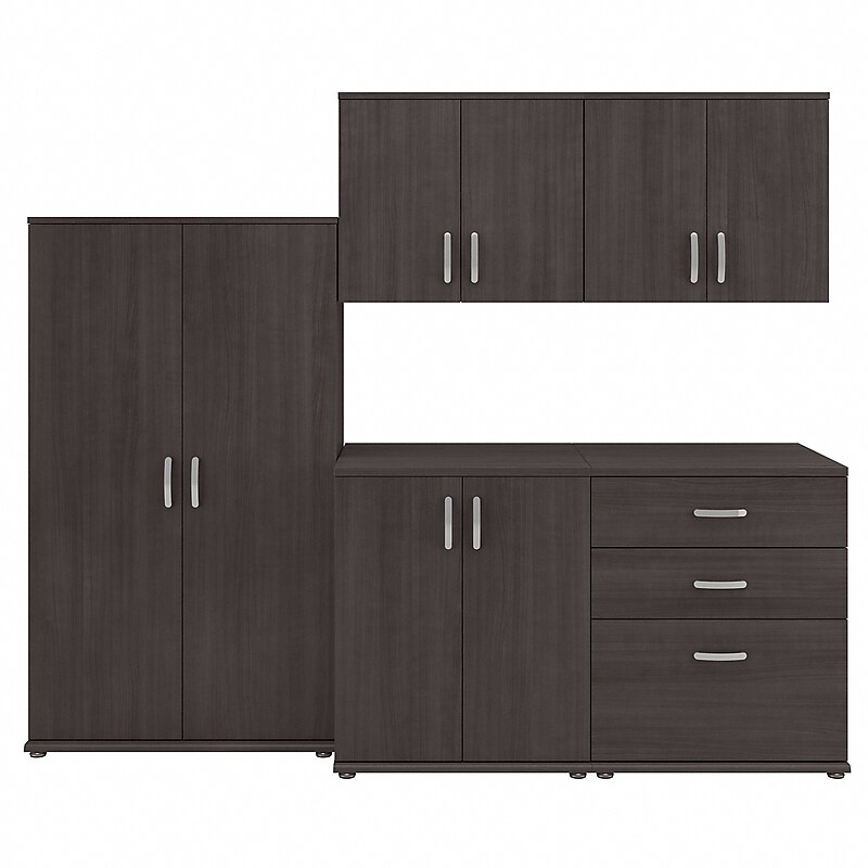 Bush Business Furniture Universal 62" 5-Piece Modular Storage Set with 11 Shelves, Storm Gray (UNS003SG) image 1