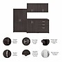 Bush Business Furniture Universal 62" 5-Piece Modular Storage Set with 11 Shelves, Storm Gray (UNS003SG)~#|#~sp150858710_sc7