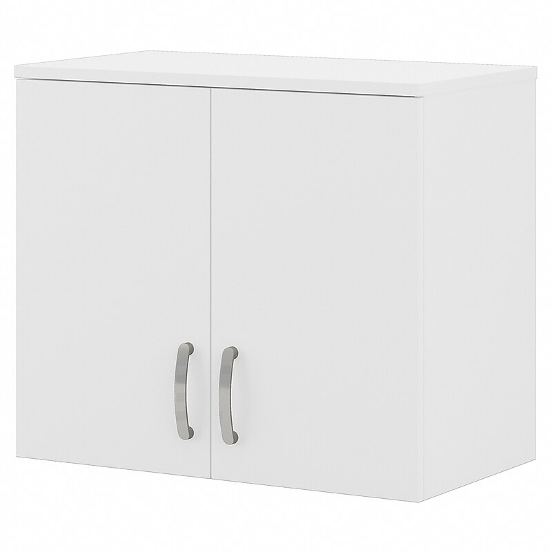 Bush Business Furniture Universal 24" Wall Cabinet with Doors and 2 Shelves, White (UNS428WH) image 1