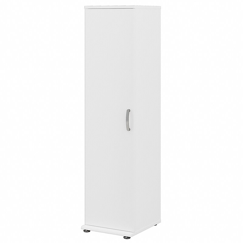 Bush Business Furniture Universal 62" Tall Narrow Storage Cabinet with Door and 3 Shelves, White (UNS116WH) image 1