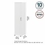 Bush Business Furniture Universal 62" Tall Narrow Storage Cabinet with Door and 3 Shelves, White (UNS116WH)~#|#~sp150858735_sc7