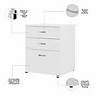 Bush Business Furniture Universal 34" Floor Storage Cabinet with 3 Drawers, White (UNS328WH)~#|#~sp150858750_sc7