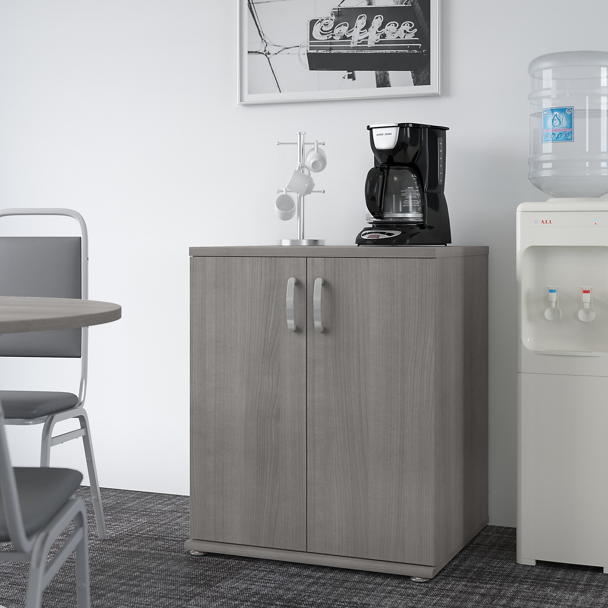Bush Business Furniture 34″ Floor Storage Cabinet with 2 Shelves, Platinum Gray (UNS128PG) Sansujyuku sansujyuku.com