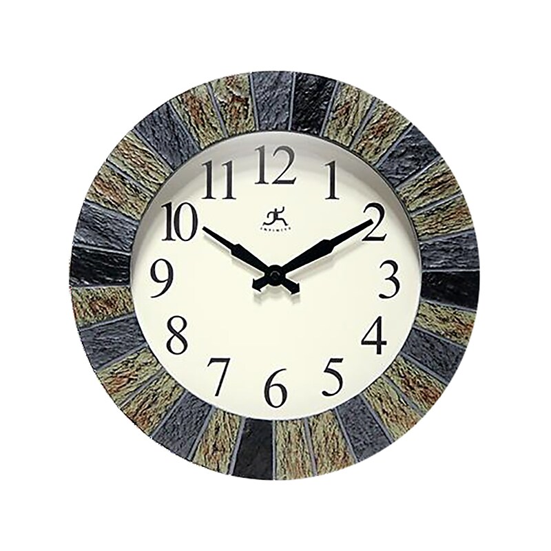 Infinity Instruments Faux Stone Wall Clock, 13" (15590ST1-4495) image 1