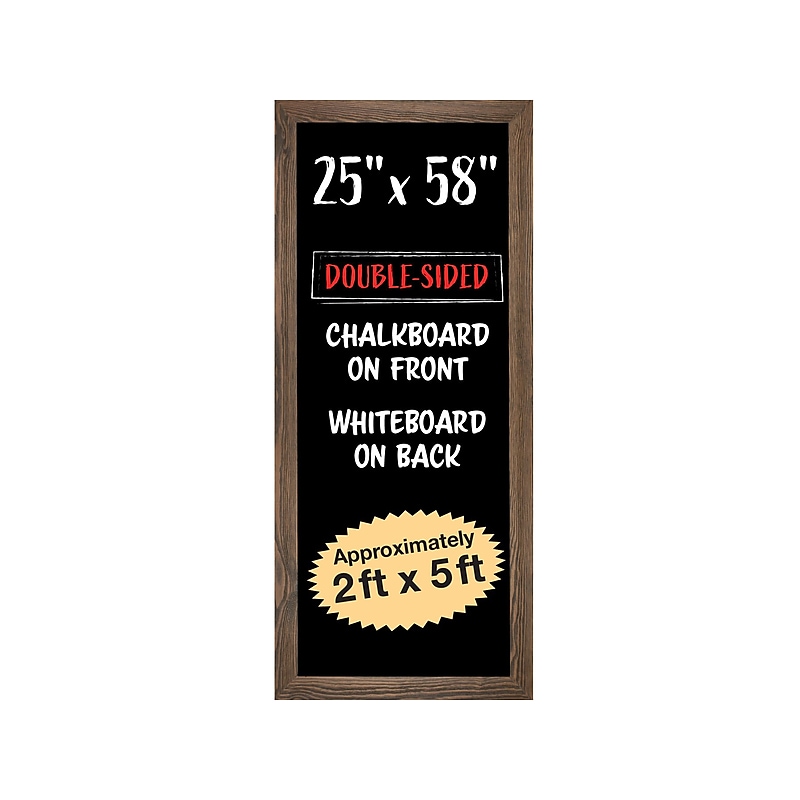 Excello Global Products Hanging Chalkboard/Whiteboard, Rustic, 58" x 25" (EGP-HD-0195-OS) image 1