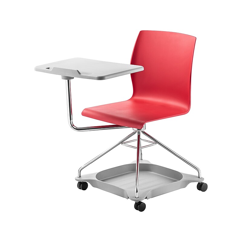 National Public Seating CoGo 25"W Mobile Tablet Chair, Red/Gray (COGO-40) image 1