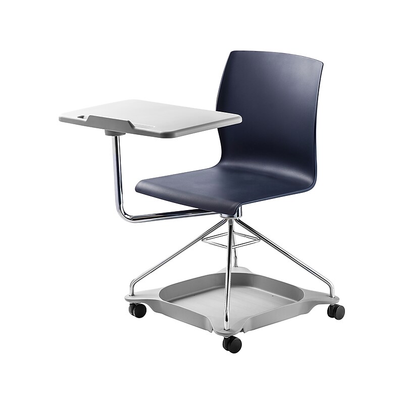 National Public Seating CoGo 25"W Mobile Tablet Chair, Blue/Gray (COGO-04) image 1