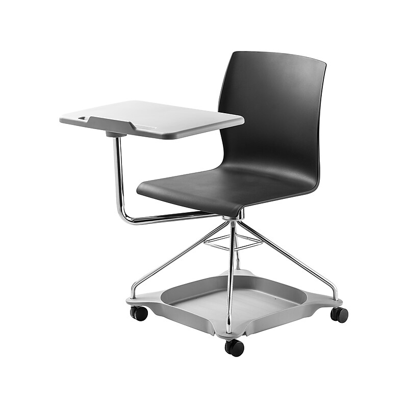 National Public Seating CoGo 25"W Mobile Tablet Chair, Black/Gray (COGO-10) image 1