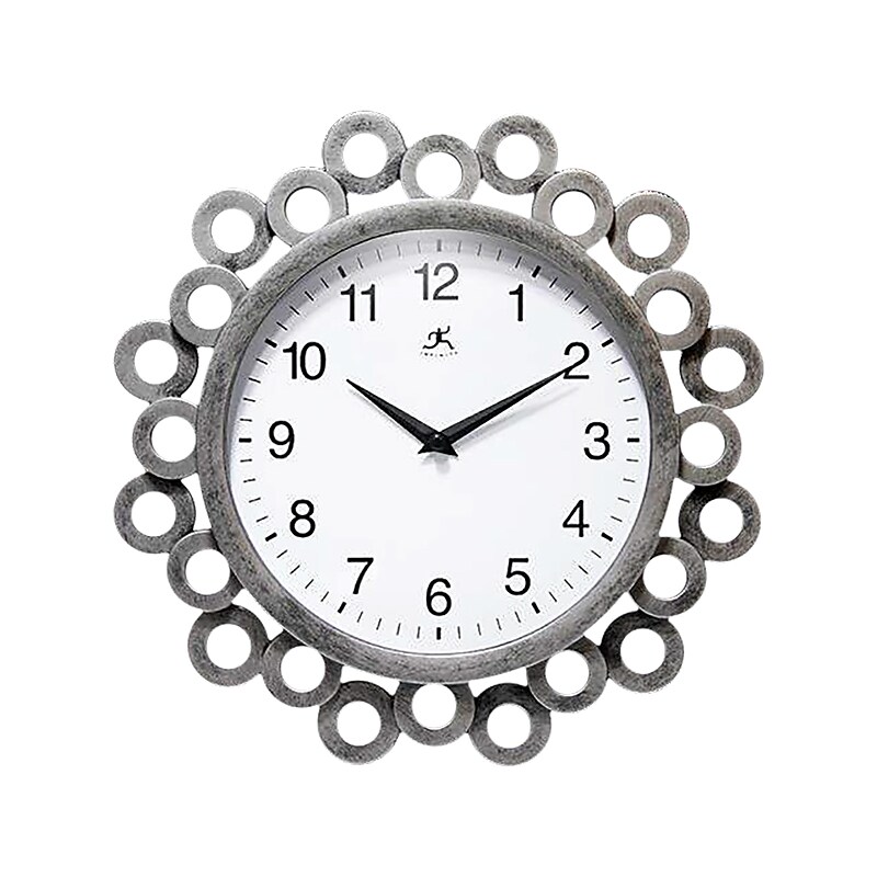 Infinity Instruments Ellipse Wall Clock, 12" (15096AS-3700WH) image 1