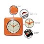 Infinity Instruments Square Retro Wall Clock, 9.25" (13228OR-4103)~#|#~sp150860198_sc7