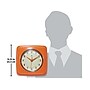 Infinity Instruments Square Retro Wall Clock, 9.25" (13228OR-4103)~#|#~sp150860199_sc7