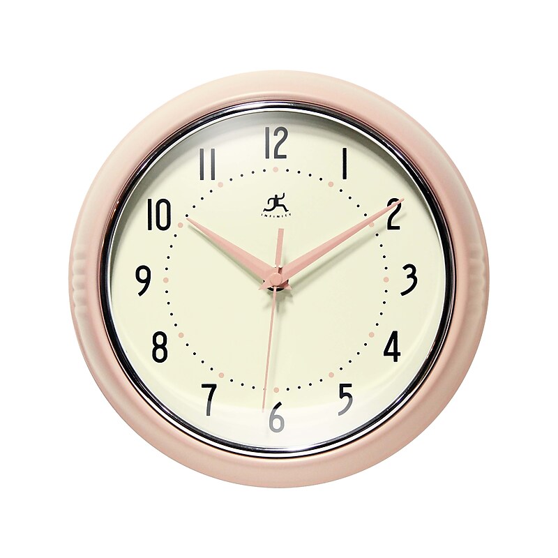 Infinity Instruments Round Retro Wall Clock, 9.5" (10940RB) image 1